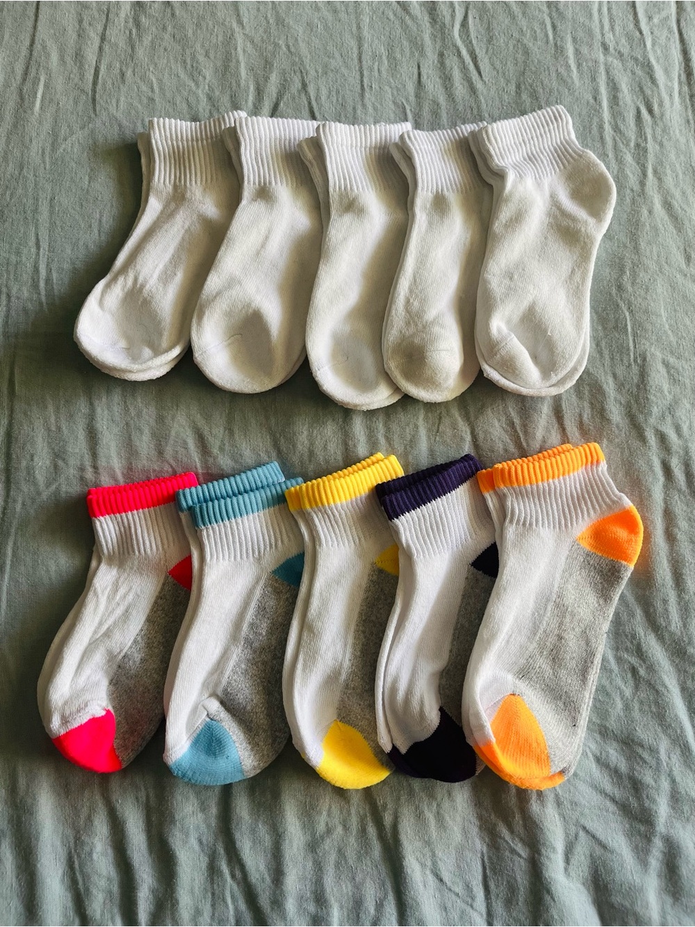 Wonder Nation Girls Cushioned Ankle Socks, 10-Pack